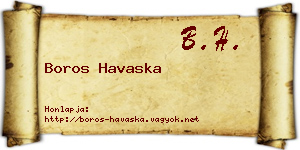 Boros Havaska névjegykártya